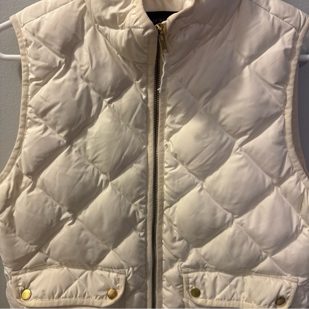 J. Crew Ivory Quilted Vest - Picture 3 of 7